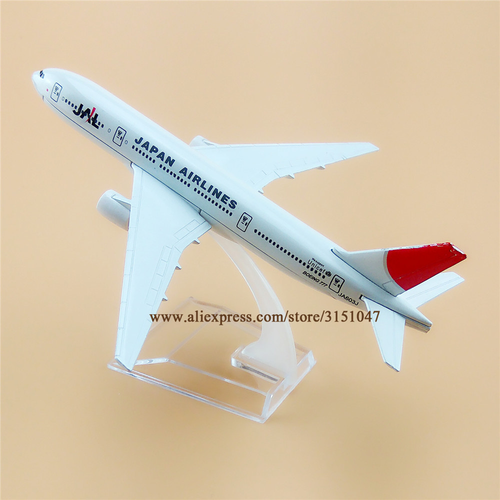 Alloy Metal Air JAL Japan Airlines B777 Airplane Model JAL Boeing 777 Airways Plane Model Stand Aircraft Kids 16cm