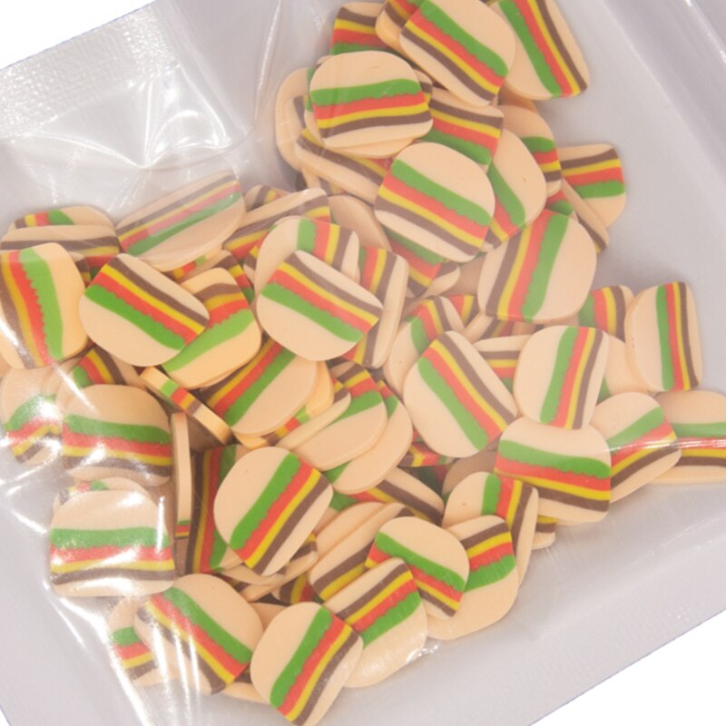 30g pan, pizza, queso, forma de hamburguesa rebanadas de arcilla polimérica rociadores para manualidades Fabricación de bricolaje Slimes relleno de resina acrílica: 5 big