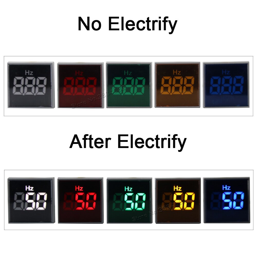 22mm 20-75hz digital display frekvensmätare hertz hz meter rund fyrkantig led lndicator monitor signal ljus tester mätare