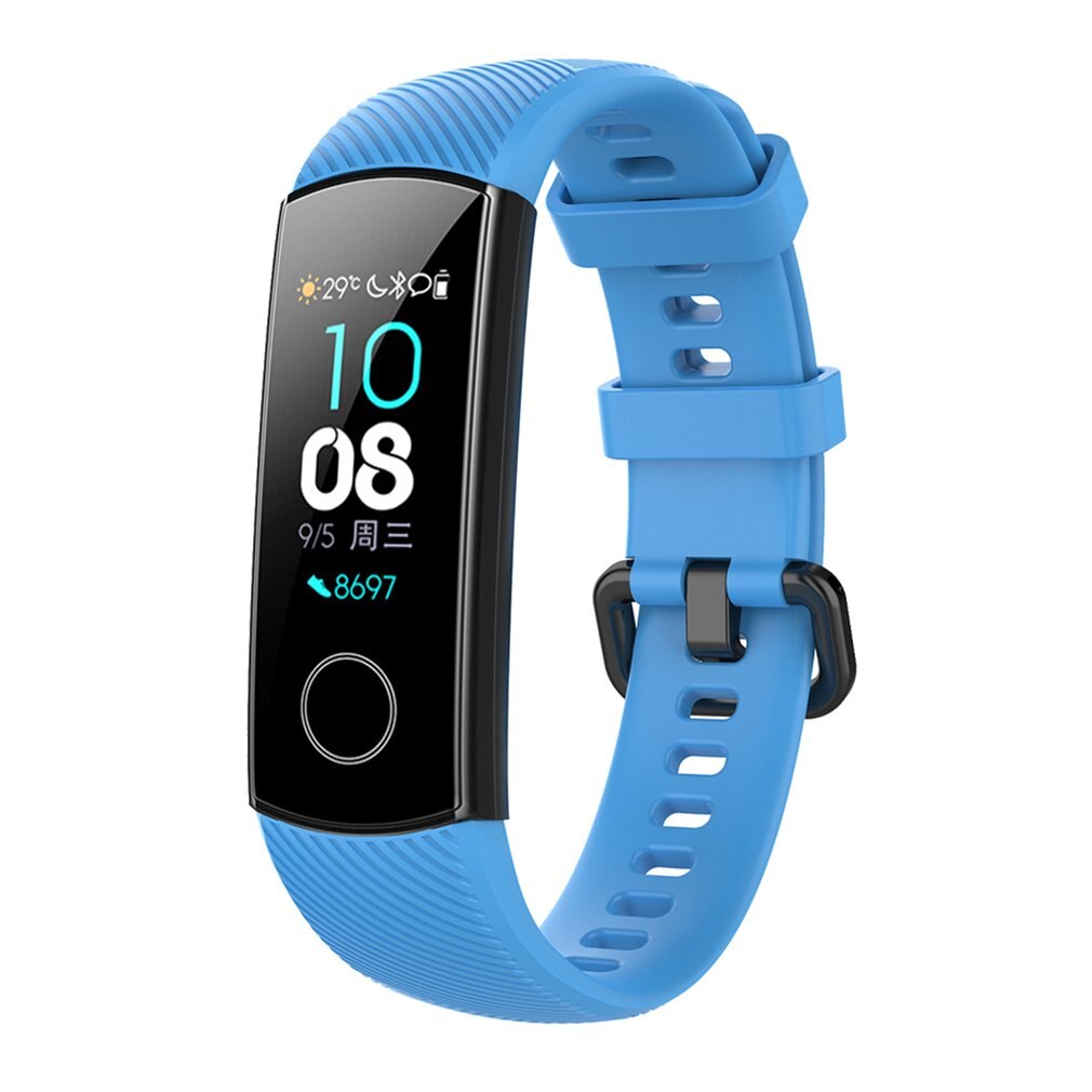 Silikon Bilek Cinturino Da Polso Per Huawei Honor Fascia 5 Standard Smart Wristband di Sport Del Sostituzione Del Braccialetto Cinturino Da Polso Cintura: Sky blue