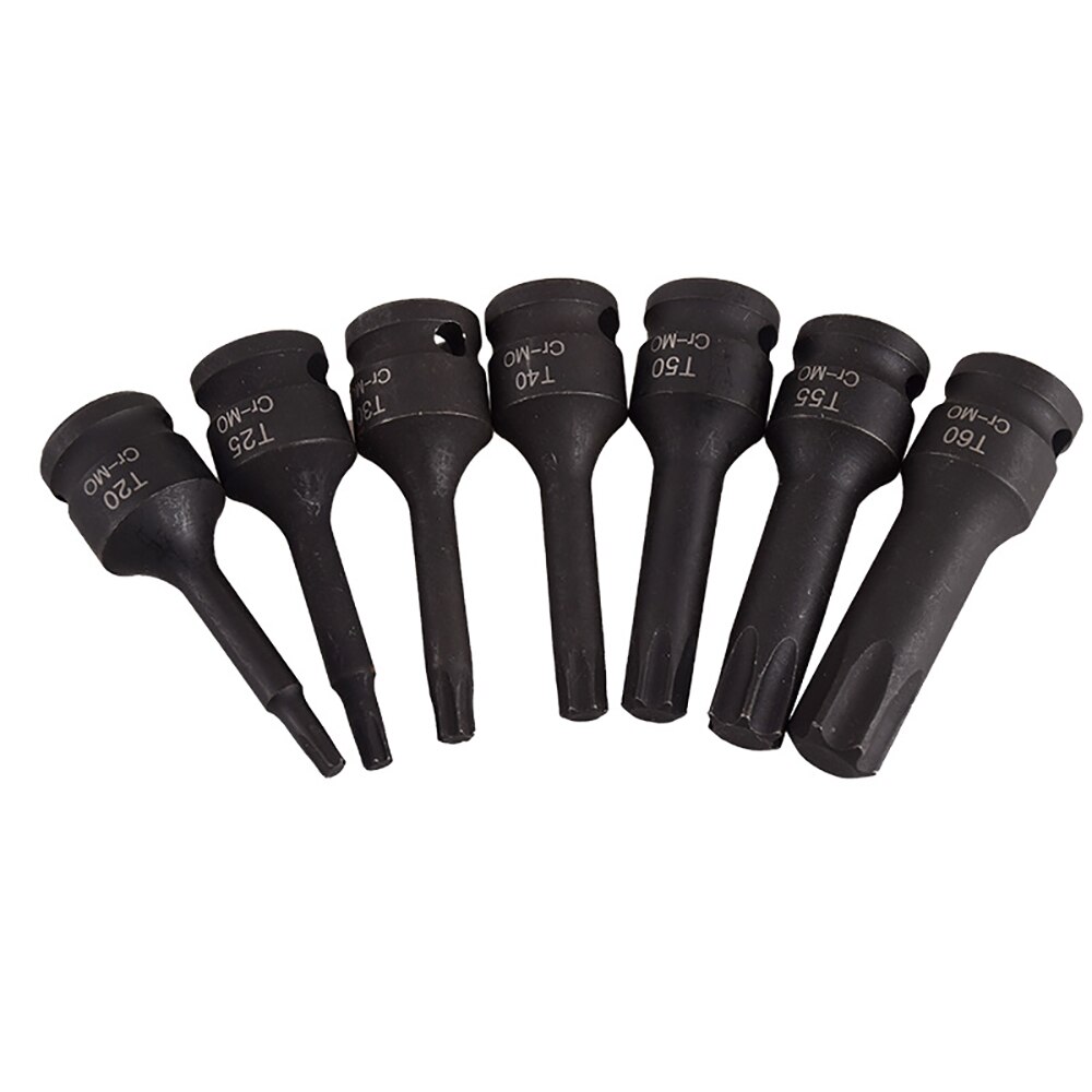 1Pc Torx Bit Elektrische Slagmoersleutel Air Wrench Adapter Bit 3/8 "Adapter Drive Socket T20 T25 T30 T40 t50 T55 T60 Hand Tool