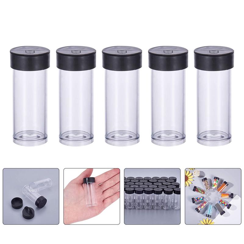30/40 Pcs Transparent Tubes Beads Storage Container With Lid Empty Storage Tubes Cylinder Bead Storage Bottle Accessories
