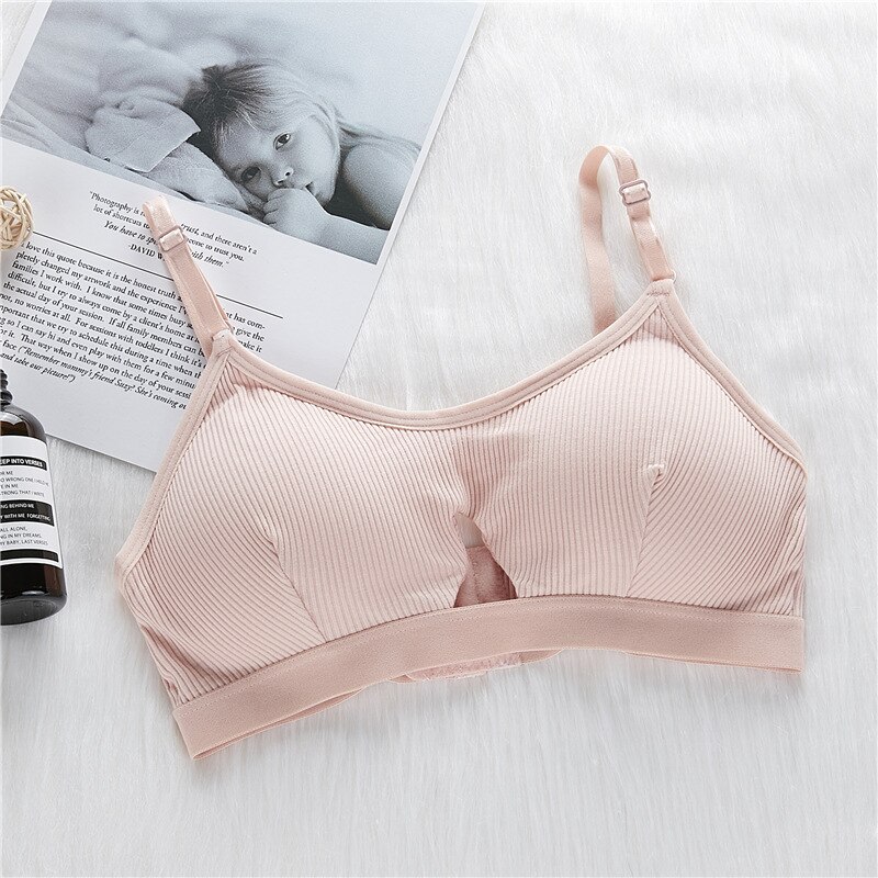 Cotton Bras For Women Push Up Bra Sexy Lingerie Wirefree Bras Brassiere Removable Pad Comfort Bralette Seamless Female Underwear: Pink