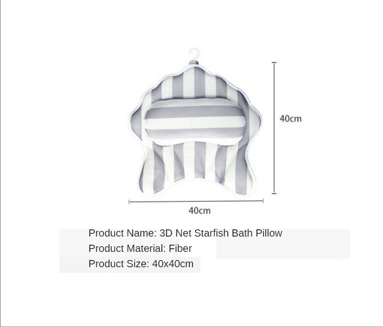 3D Net étoile de mer coquille baignoire oreiller salle de bain bain appui-tête lavable en Machine: Starfish bath pillow