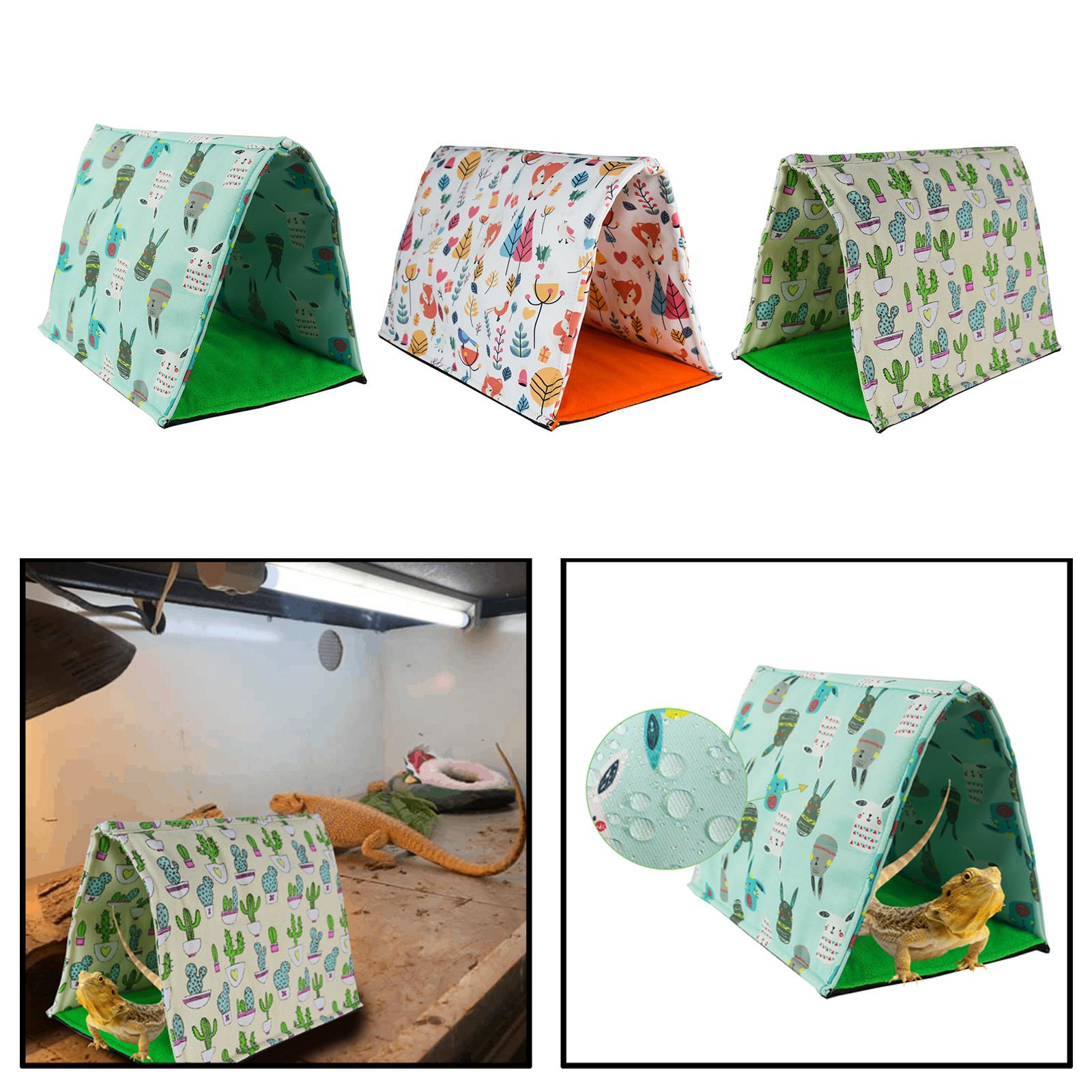 Reptile Hide Bed Nap Mat Bearded Dragon Warm Rest Hideout Habitat Lizard Triangular Tent for Leopard Gecko Accessories Play Toys