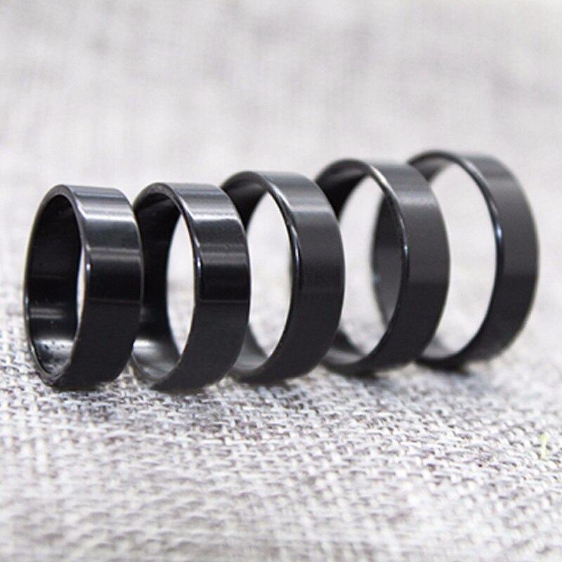 1PC Neue Ring Männer Titan Schwarz Einfache Art Und Weise Männer's Bevorzugte Party Zubehör Schmuck Kollokation Größe 6 7 8 9 10: 6