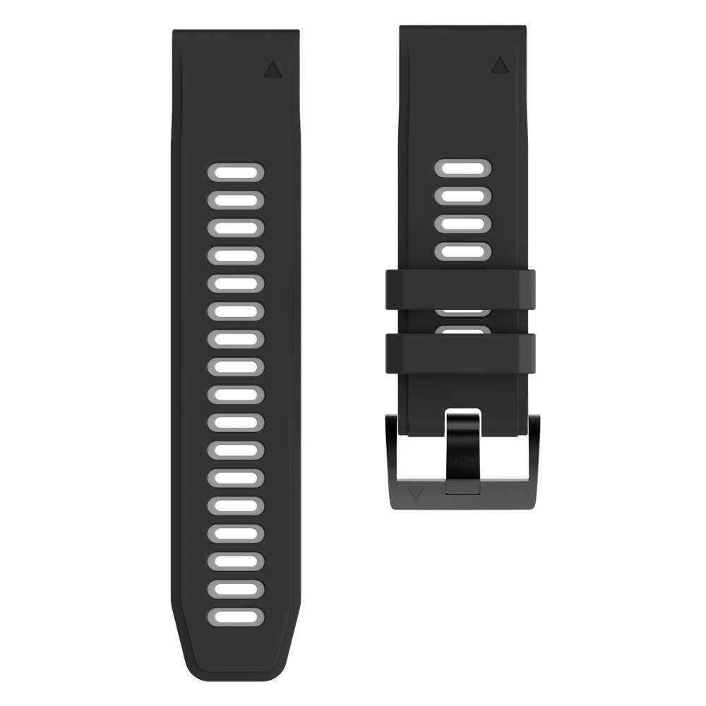 22mm QUICKFIT Silicone Wrist strap For Garmin MARQ Series Watch Band Wirstband for MARQ Athlete/Driver/Adventurer Watchband: Black gray