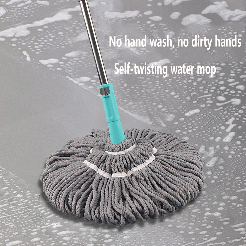 Telescopic Mop with Long Handle Squeezing Microfiber Strong Water Absorption Hand-free Wet and Dry Mop Cleaning Tool Accessories