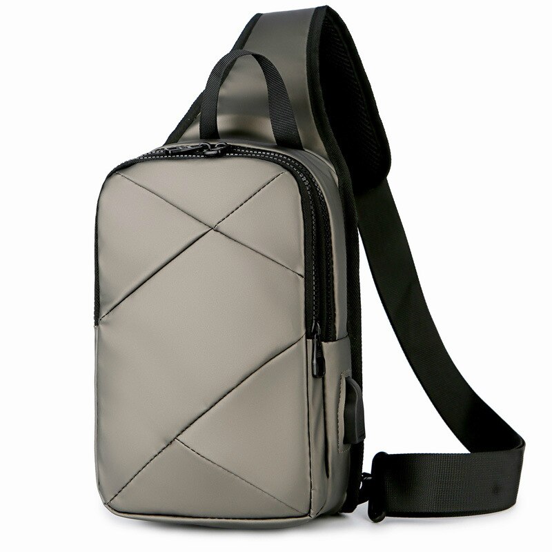 Heren borsttas, slimme usb-oplaadtas, waterafstotende nylon zakelijke casual tas, draagbare schoudertas: Bronzen