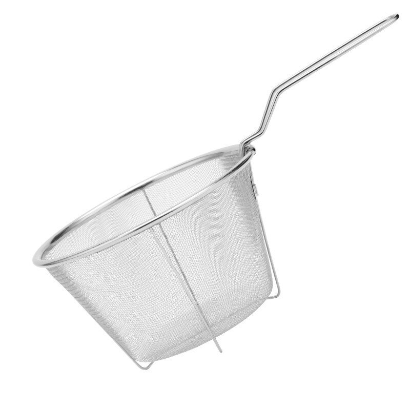 Frying Cooking Tools Stainless Steel Folding Deep Fried Basket Frying Pan Filter Food Colander. Oil Leak. Cocoa Sieve MJ80303