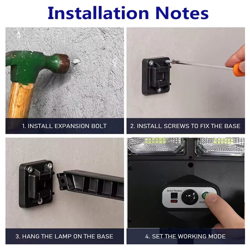 Luces de pared con energía Solar para exteriores, lámpara de seguridad LED impermeable 2 en 1 con Sensor de movimiento, 3 modos para jardín, garaje, patio y hogar
