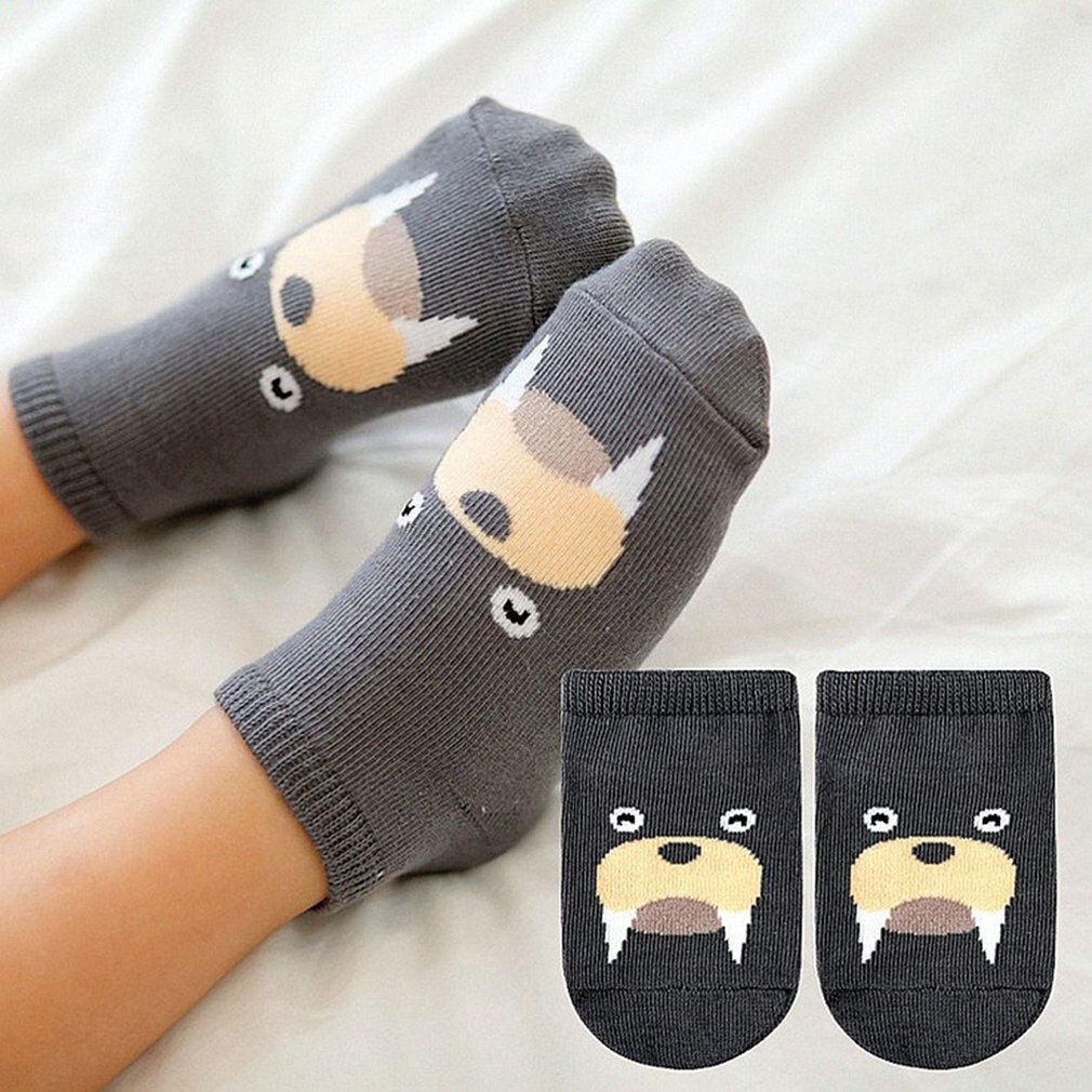 1Pair Children's Socks Spring And Summer Thick Cotton Cute Cartoon Anti-skid Breathable Floor Baby Short Socks