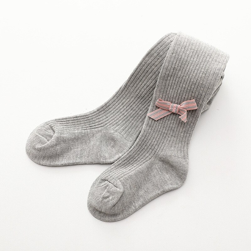 Baby Meisjes Kids Panty Panty Boog Gebreide Herfst Winter Warm Partij School Kousen Kinderen Mode: Grijs / L