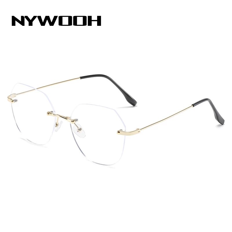 -0.5 1.0 1.5 4.0 Randloze Afgewerkt Bijziendheid Bril Vrouwen Rose Gold Metal Polygon Brillen Recept Nearsighgted Eyewear