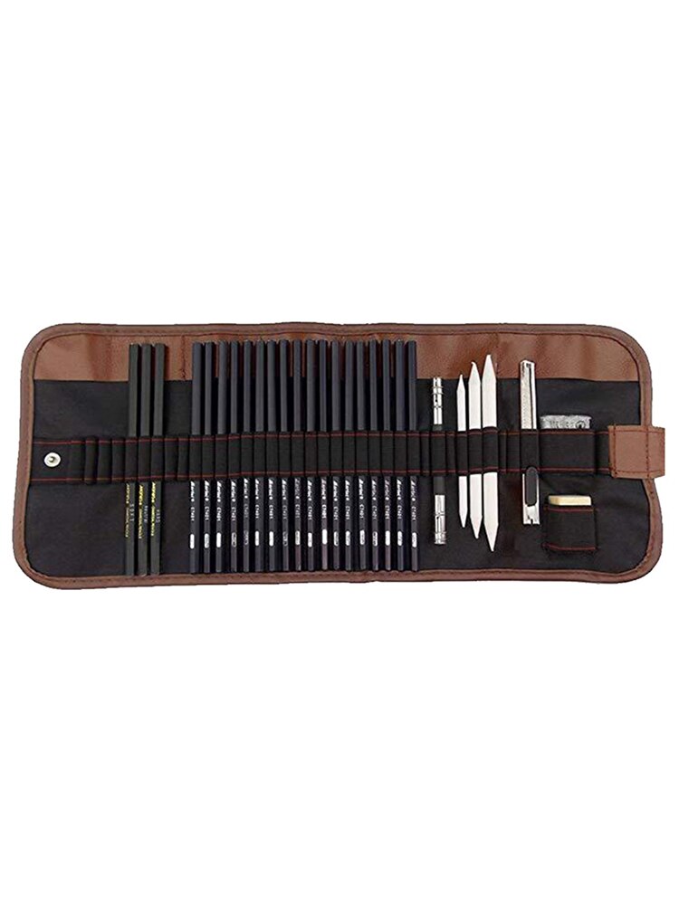 29 Stks/set Schets Potlood Set Professionele Schetsen Tekening Kit Set Hout Potlood Potlood Zakken Schilder Scholieren Art Supplies
