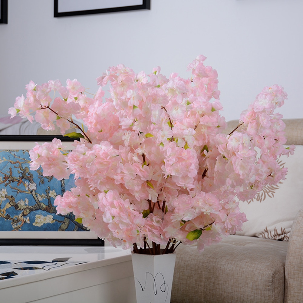 Nep Kersenbloesem Bloem Tak Begonia Sakura Boom Stem Voor Event Bruiloft Boom Deco Kunstmatige Decoratieve Bloemen Voor Hotel