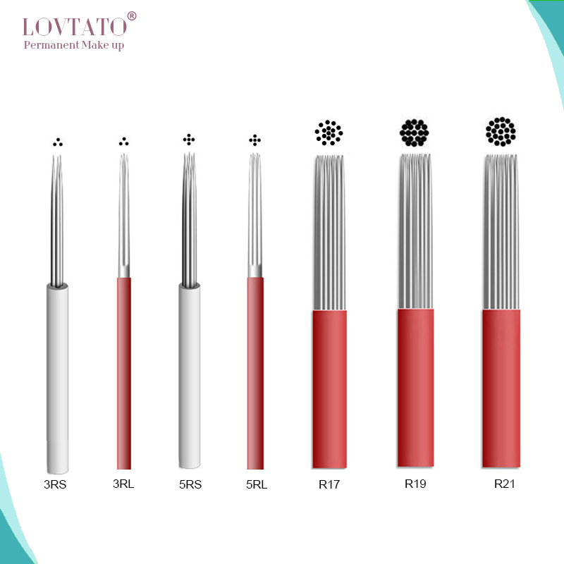 Microblading shading nålar shader blades tattoo fog 3d ögonbryn aiguille permanent makeup agujas  r3 r5 r7 r9 r17 r19 r21 r40