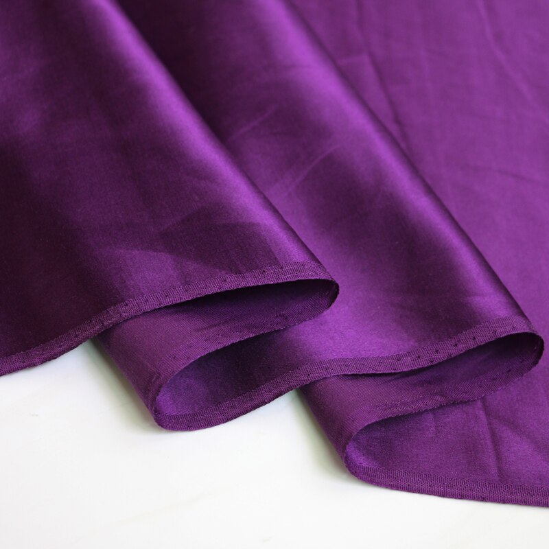 50cm*133cm Fushia silk cotton charmeuse fabric thick pajamas shirt cloth wedding dress material 16.5momme