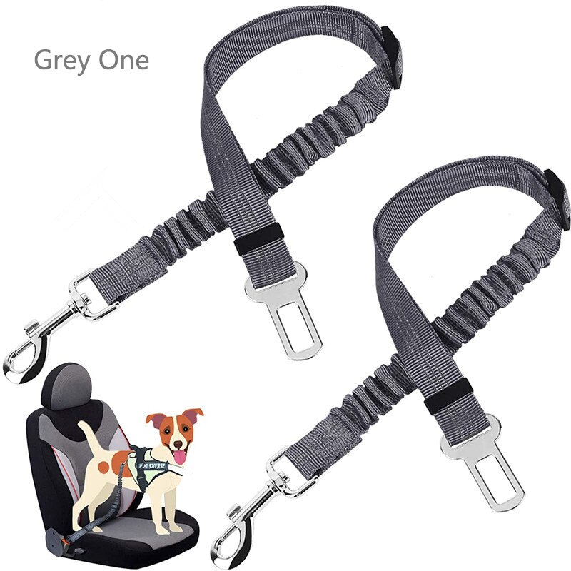 Pet Hond Kat Autogordel Puppy Leiband Hond Accessoires Verstelbare Demping Elasticsafety Touw Voor Hond Kat Dierbenodigdheden: Grey