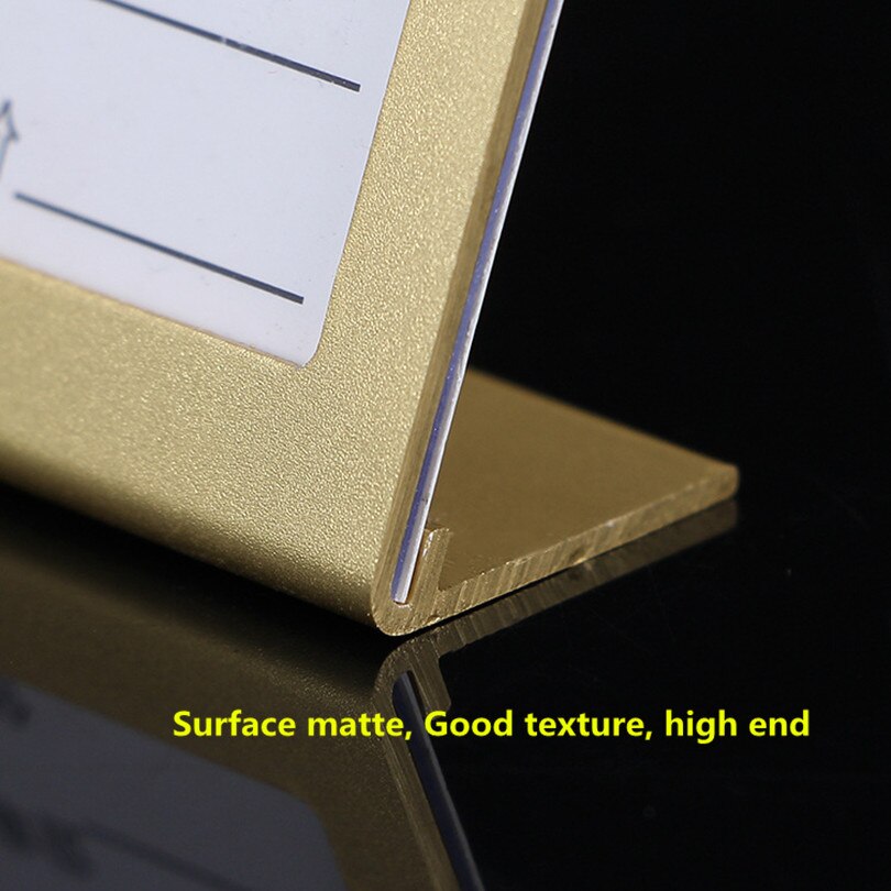 Kleine Maat L Vorm Aluminium Tafel Teken Prijskaartje Label Display Stand Prijs Papier Kaarthouder Voor Supermarkt, cadeau winkel