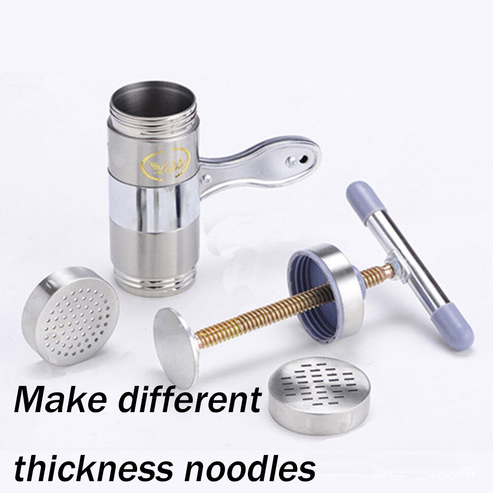 ZLCA Noodle Maker Stainless Steel Portable Household Manual Making Pasta Pressing Machine Kitchen Tools Hollow Noodle Cook Sets