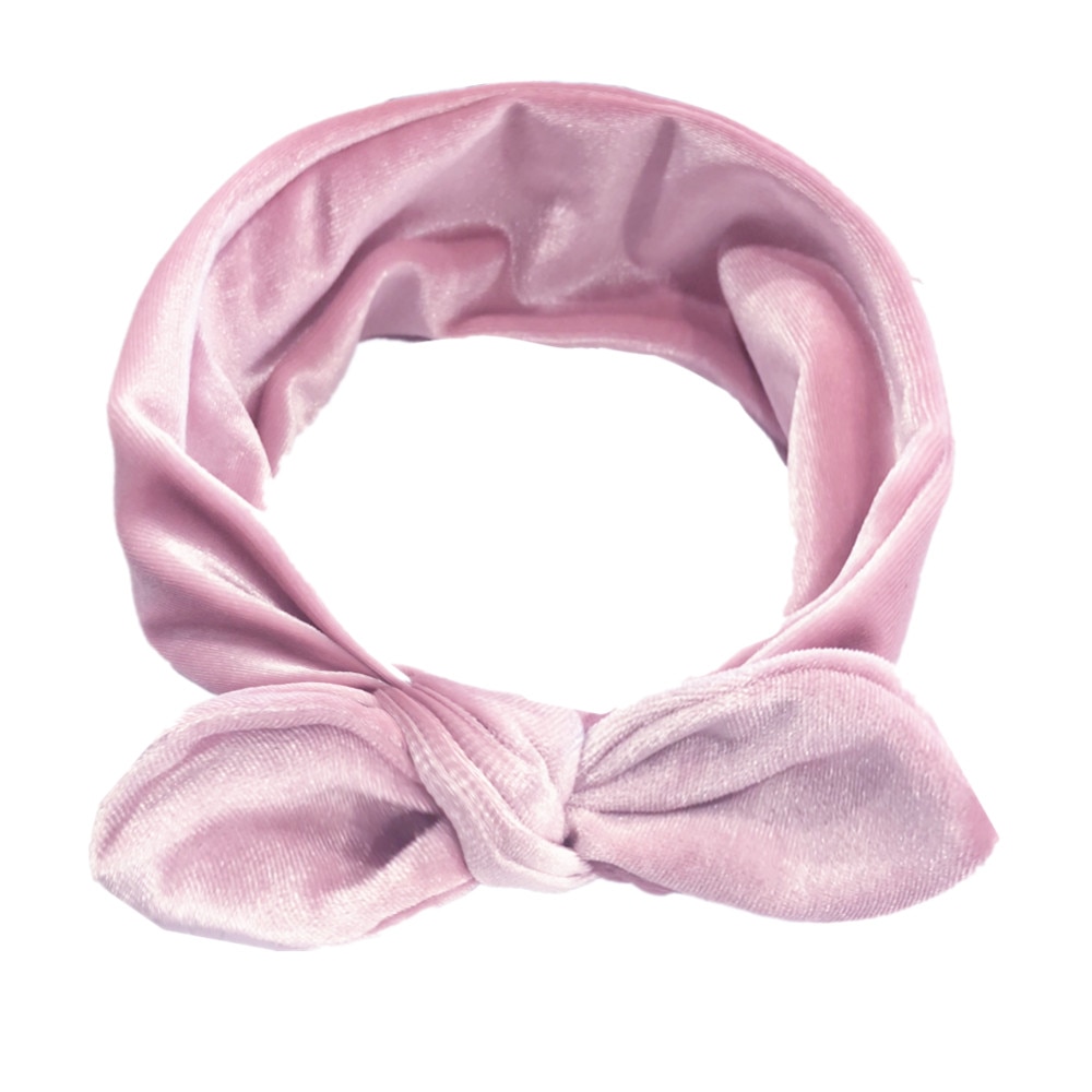 Gloednieuwe Peuter Baby Meisjes Fluwelen Lint Hair Bows Hoofdbanden Bunny Oren Grote Boog Haarbanden Candy Kleur Solid hoofddeksels: E