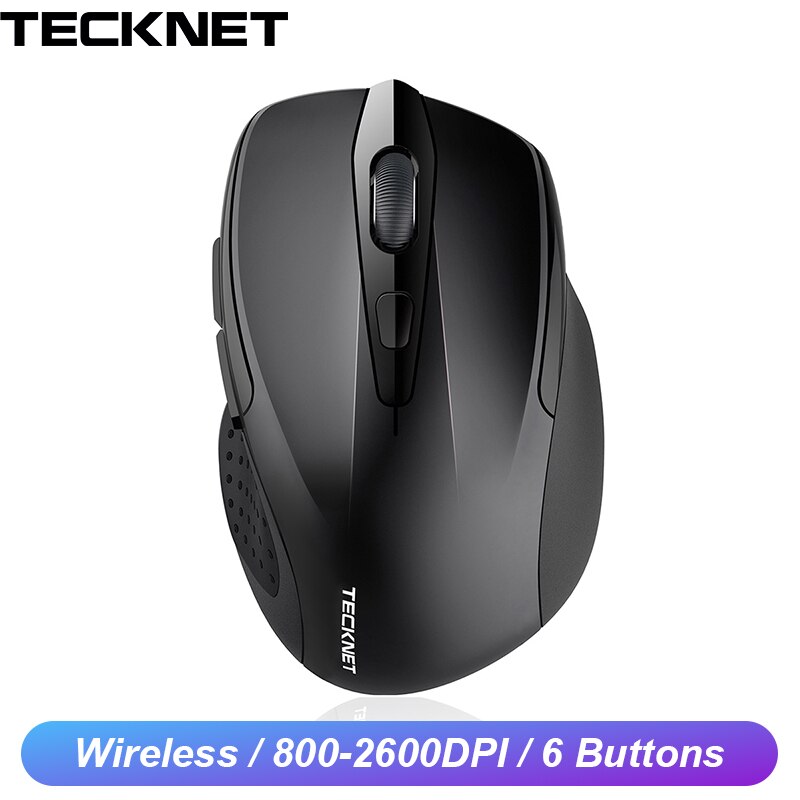 TeckNet Optical Wireless Mouse 2600DPI 2.4GHz Cordless Ergonomics Mice with USB Receiver Computer Mause for Desktop Notebook PC