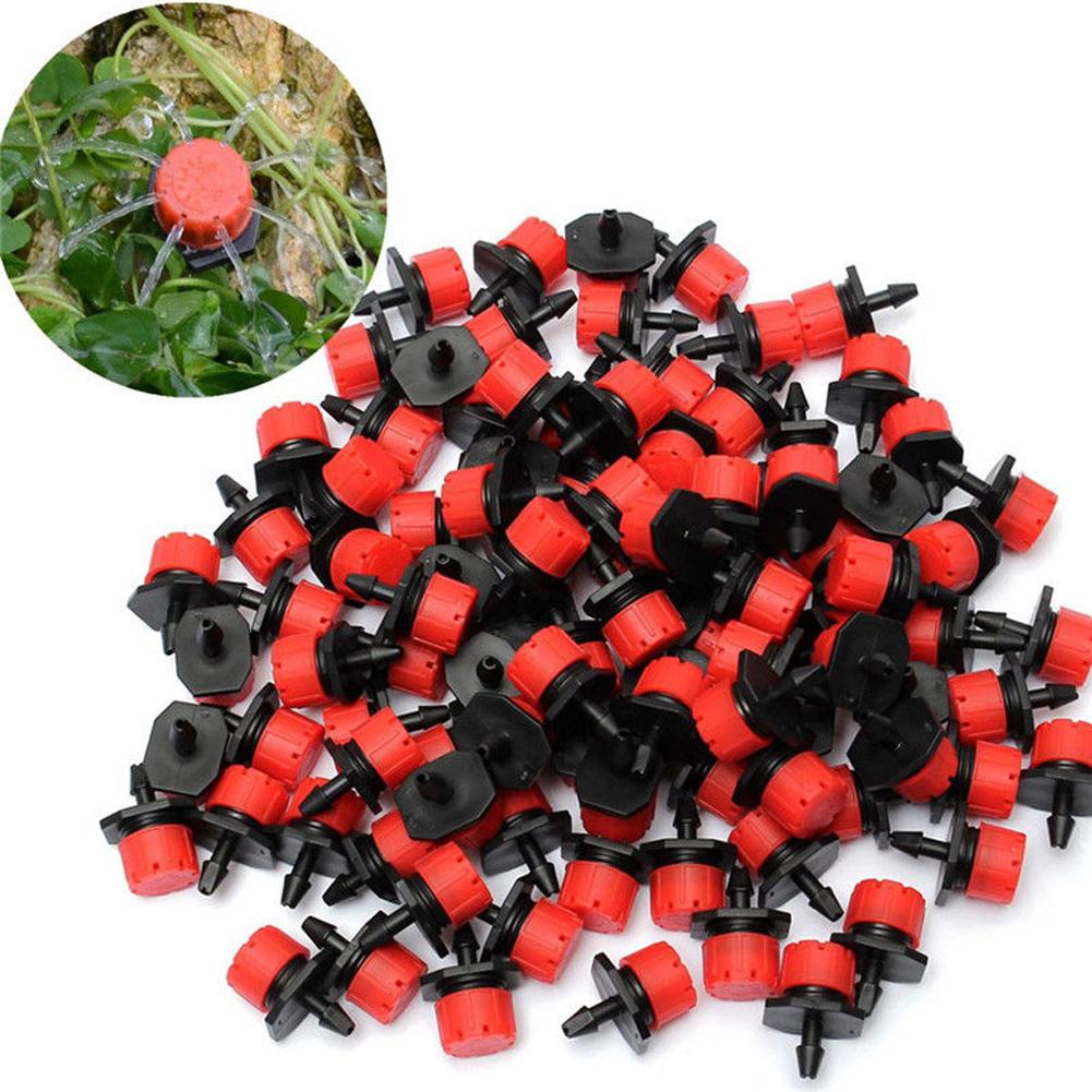 100pcs 1/4 Inch Adjustable Micro Flow Dripper Drip Head Water Dropper Garden Irrigation Misting Water Dropper