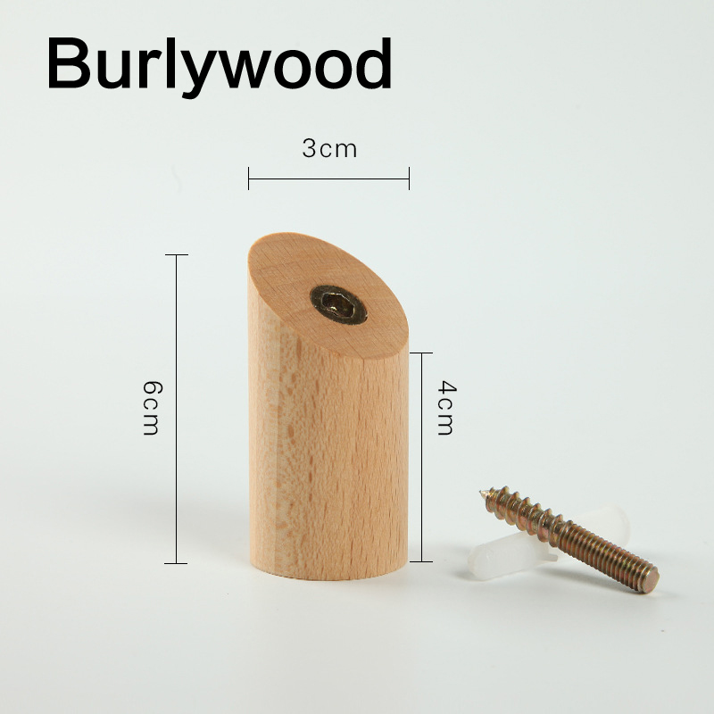 Natuurlijke houten kleerhanger Wandgemonteerde kapstok Decoratieve sleutelhouder Hoed Sjaal Handtas Opberghanger Badkamerrek: Donker Kaki