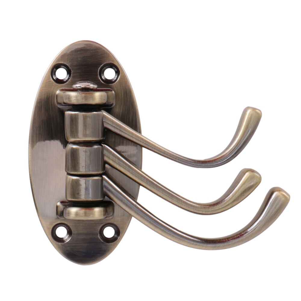 Swivel Coat Hook Folding Metal Heavy Duty Swing Arm Triple Hook Wall Mounted Hanger for Bathroom Kitchen Bedroom - Style A: As Shown 1