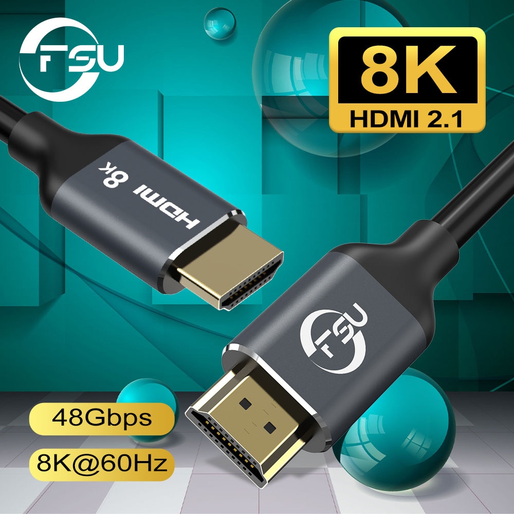 High Speed Hdmi 2.1 Kabel 8K/60Hz 48Gbps 3D Man Op Man Hdmi Kabel Cord Voor PS4 Hd Tv Box Projector Kabel 4K 8K Hdmi Kabel 2.1