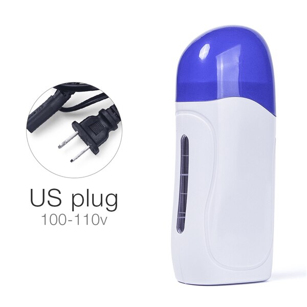 Single Handheld Depilatory Wax Hair Removal Machine with EU/US Plug Portable Epilator Roll On Depilatory Heater: BLUE US