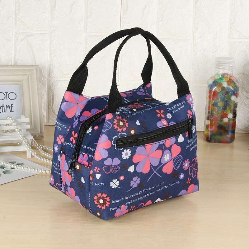 Neue Stil Lunch Box Tasche Frauen der Durchführung Bento Box Tasche Windel Tasche Multi -- Floral Oxford Tuch Isolierung Tasche