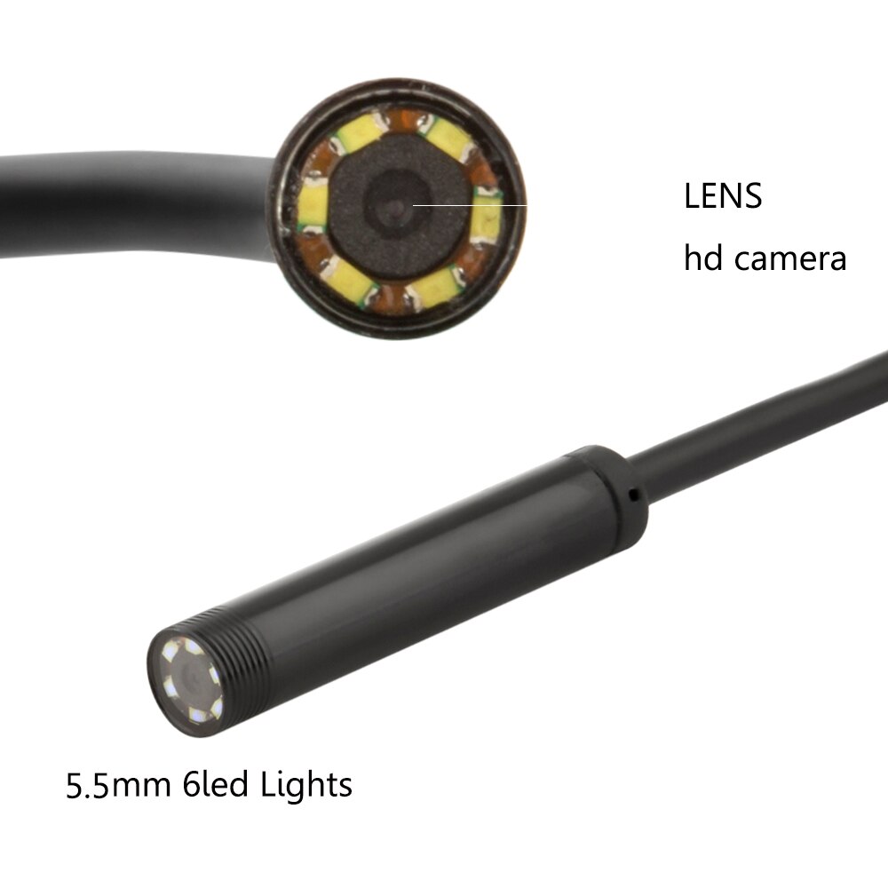Endoskop kamera telefon android wasserdichte endoskop micro usb objektiv 5/10 m 6 leds hd til smartphone 5.5mm linse