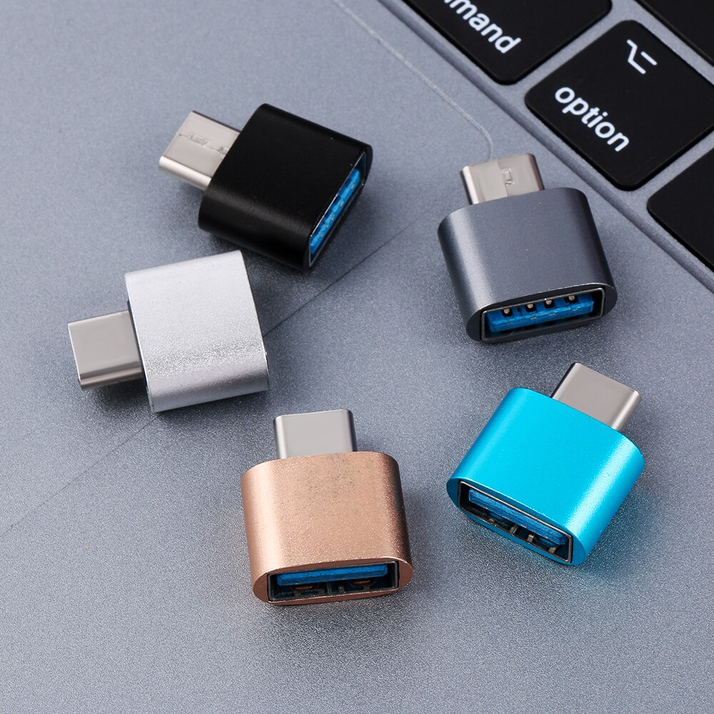 Metalen USB-C 3.1 Type C Naar Usb 2.0 Otg Converter Adapter Voor Android Smartphones Type C Otg Adapter 18*18*9Mm