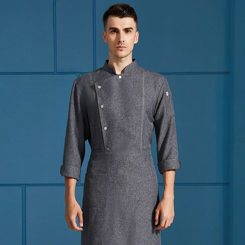 Kokken uniform menn langermet qiu dong antrekk restaurant bakeri catering kokkens kjøkkenklær