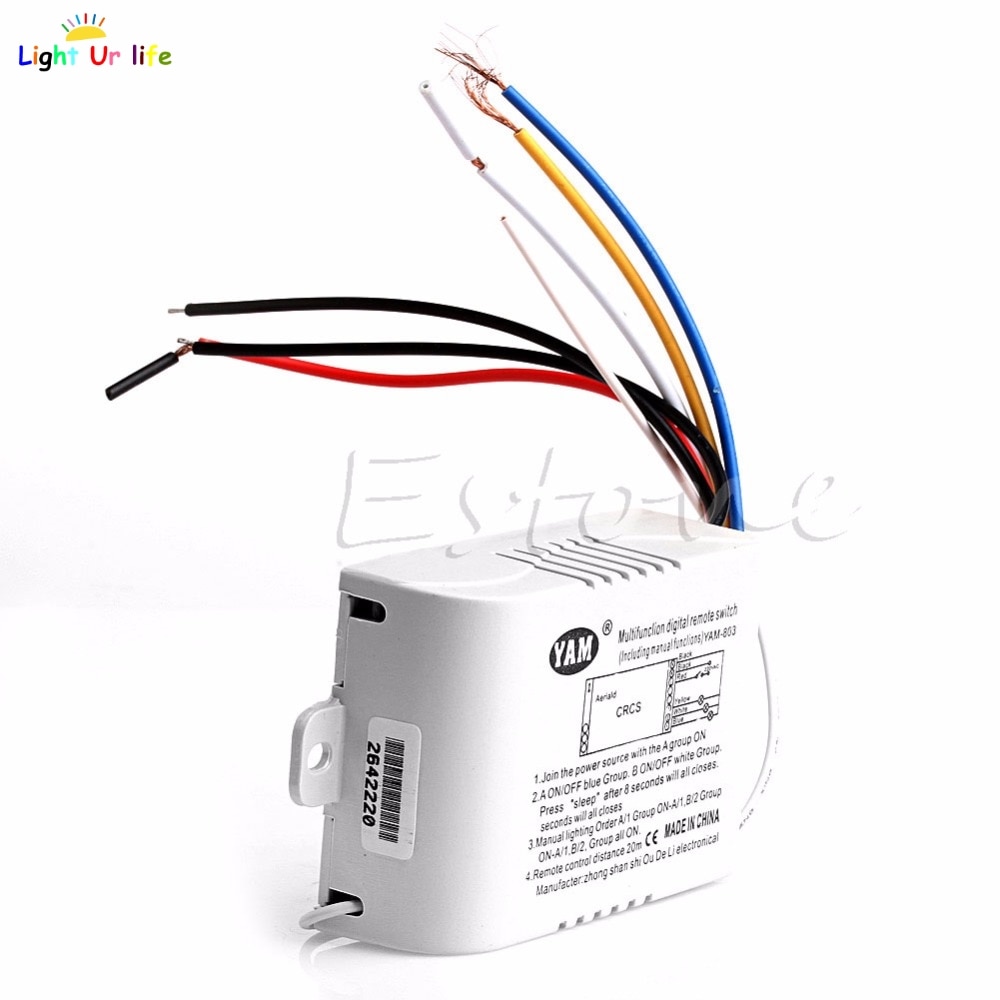 220V 1/2/3 Ways Wireless ON/OFF Lamp Remote Control Switch Receiver Transmitter-25