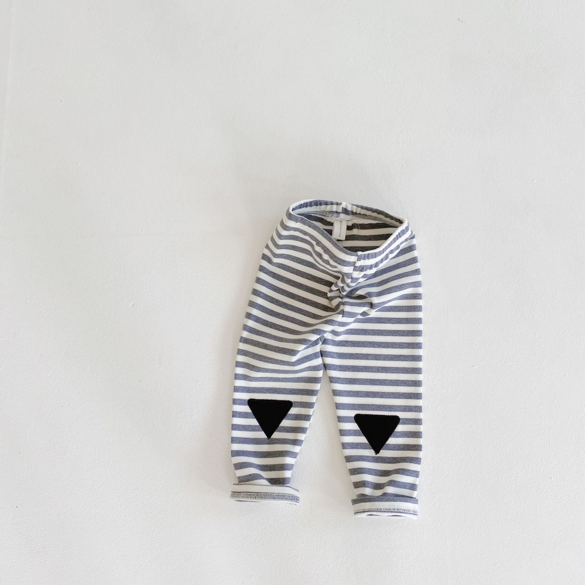Höst bomullsbyxor baby flickor randiga leggings barn nyfödda byxor casual 0-24m: 95196 grå / 9m
