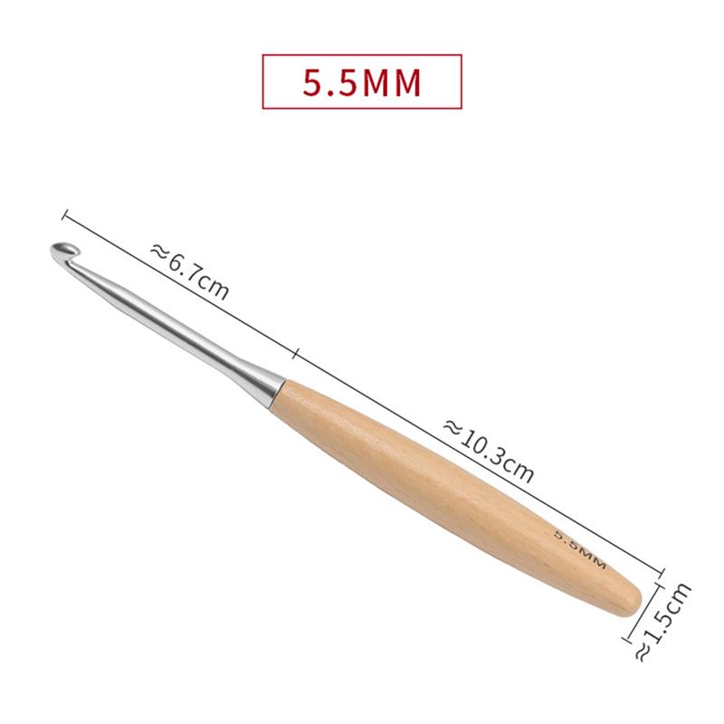 Wooden Handle Crochet Hook For Needlework Handmade DIY Crochet For Knitting And Accessories Tool Single Head Wool Crocheting: Orange