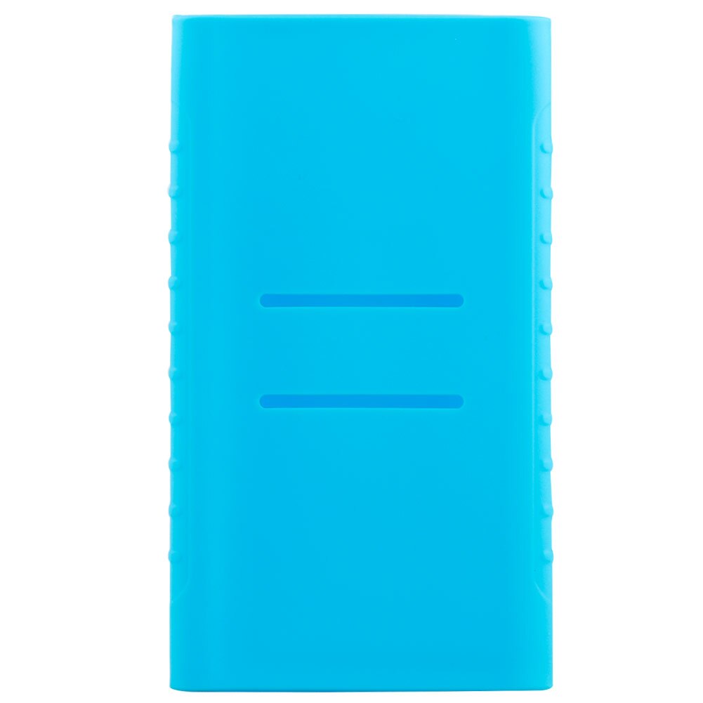 1PCS Portable External Battery Protect Case Soft Silicone Cover for 10000mAh Xiaomi Power Bank: Blue