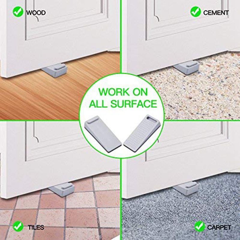 6 PCS Door Wedge Rubber, Door Stopper, Heavy Duty Slip-resistant and Stackable Door Holders, Adjustable Height and Strong Grip