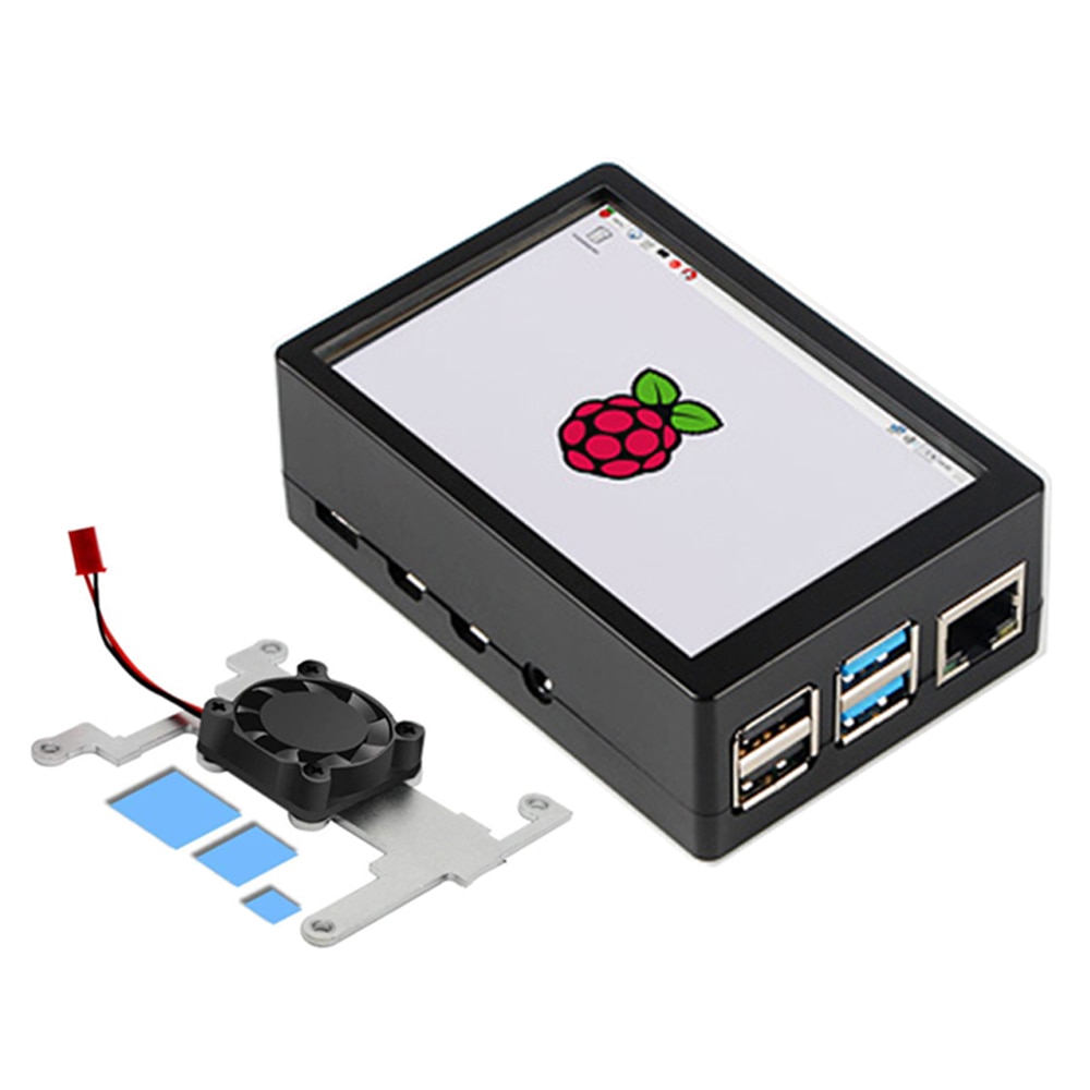 Raspberry Pi 3.5 Inch Touch Screen 480*320 Mhs Lcd Display Met Abs Case Cooling Fan Voor Raspberry Pi 4 Model B 4B 2Gb 4Gb 8Gb