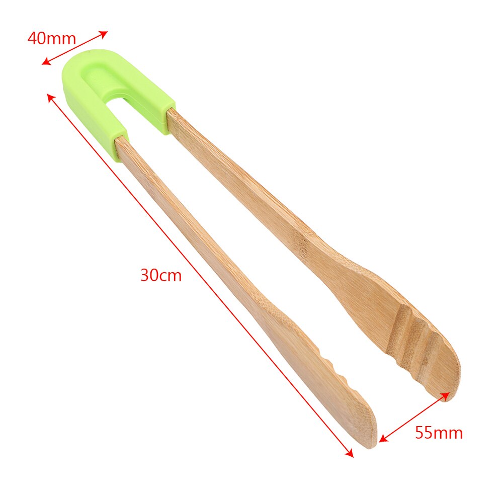 Non-Stick Kitchen Utensils Snack Clip Bamboo Food Tongs Cake Pastry Steak BBQ Tongs Wooden Clip Toaster Tongs