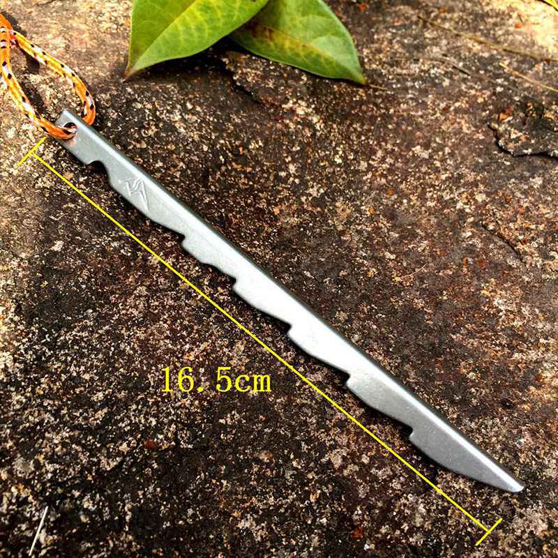 304 Stainless Steel Titanium Tent Peg V Shape Titanium Spike Windproof Outdoor Camping Ground Nails Traveling Tent Accessories