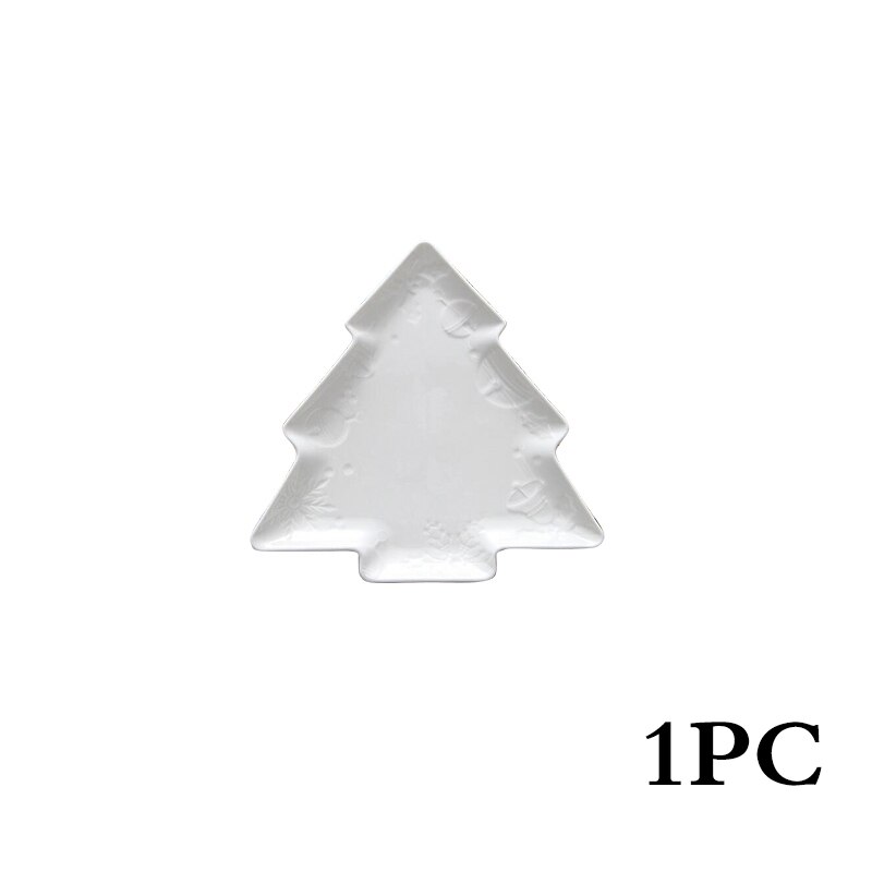 Juego de vajilla de porcelana para árbol de Navidad, platos de cerámica para ensalada, pastel, fruta, postre, dulces, colorido, 1 unids/set: HG0570