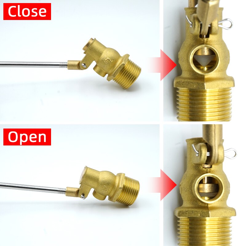 DN25 1" Inch Automatic Stainless Steel Float Ball Valve for Water Tank Liquid Level Metal Float Valve Body Brass Toilet Valve