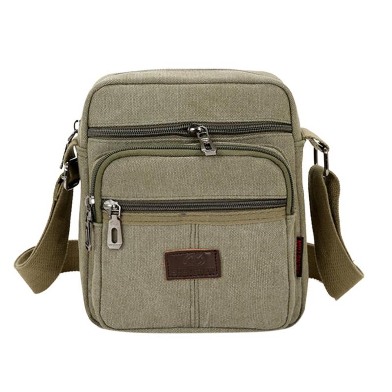 Men's Travel Cool Canvas Bag Men Messenger Crossbody Bags Bolsa Feminina Shoulder Bags Pack School Bags for Teenager: Army Green