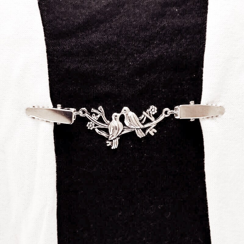 Silver vintage brons brosch nål tröja sjal blus krage klänning spänne halsduk spänne clips skjorta retro cardigan anka klämma nål