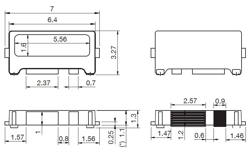 100PCS/Lot Edge SMD LED 7032 6V 1W 160mA Cool White High Power For TV Backlight