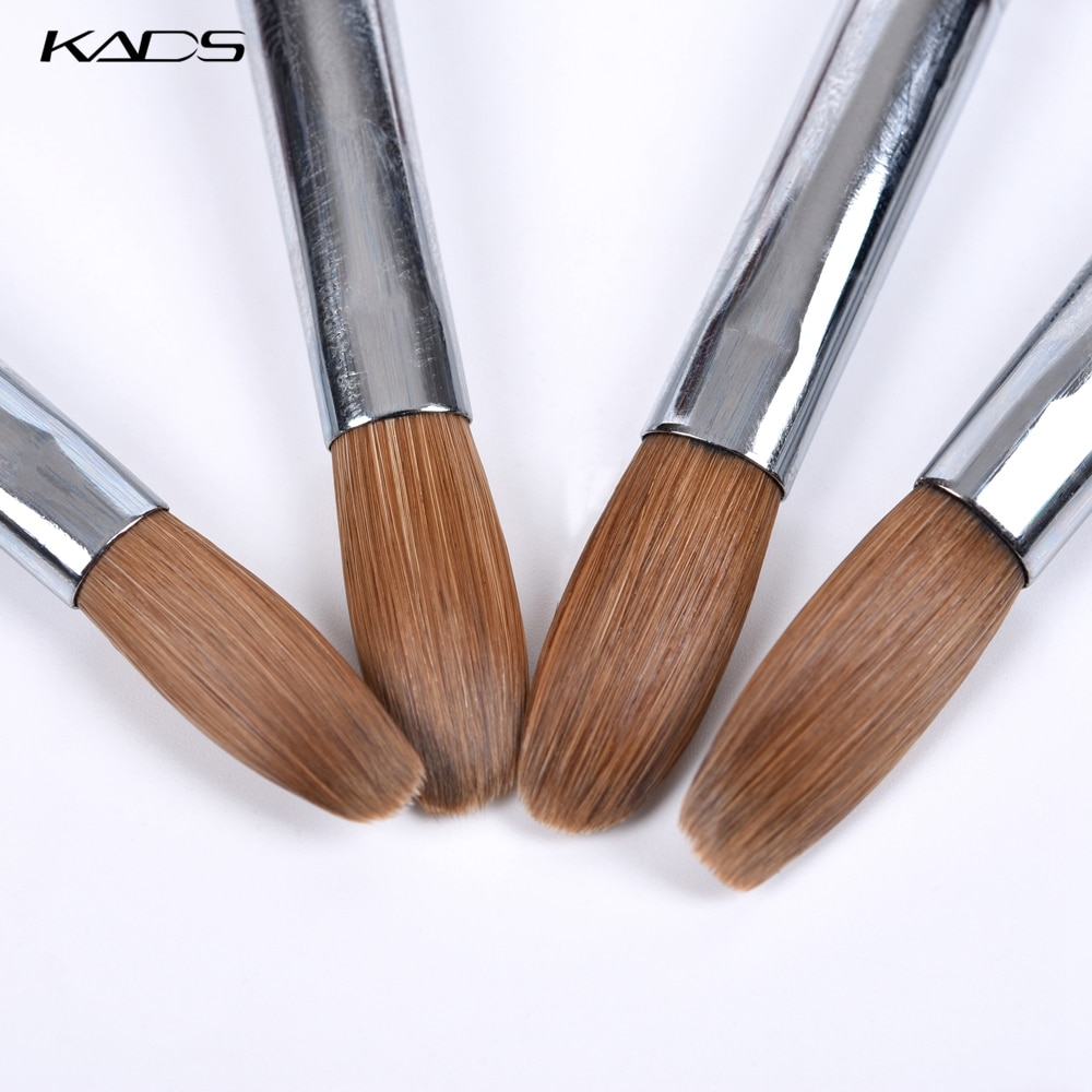 1 st kolinsky sable akryl borste uv gel carving pen pensel flytande pulver diy nagelteckning platt rund röd trä nagelkonst pensel